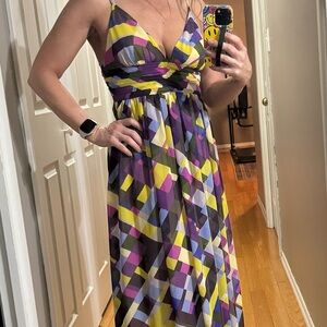Moda International Purple Yellow Maxi Sundress